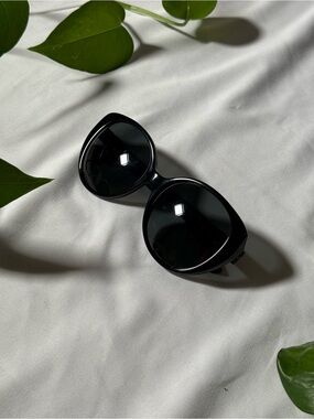Dkny Black Oversized Round Sunglasses